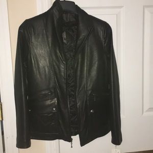 NWT black lamb skin leather jacket